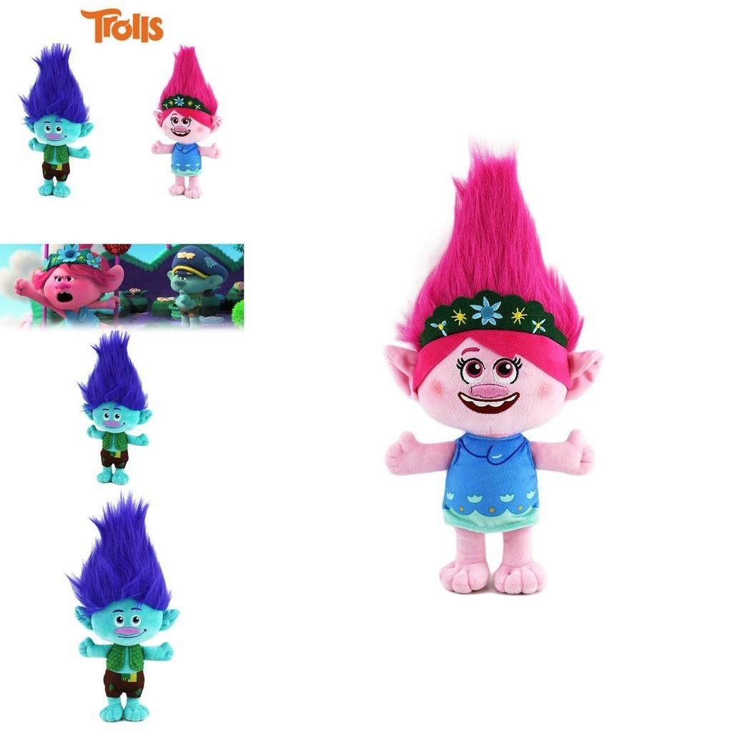 Trolls Band Together Plush Toy Adorable Cartoon Character 30cm Height Blue Hair Boy And Pink Hair Girl Perfect For Kids Ages 7-14