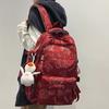 Schoolbag Children Primary School Girls Burgundy Printed Backpack College Students Backpack