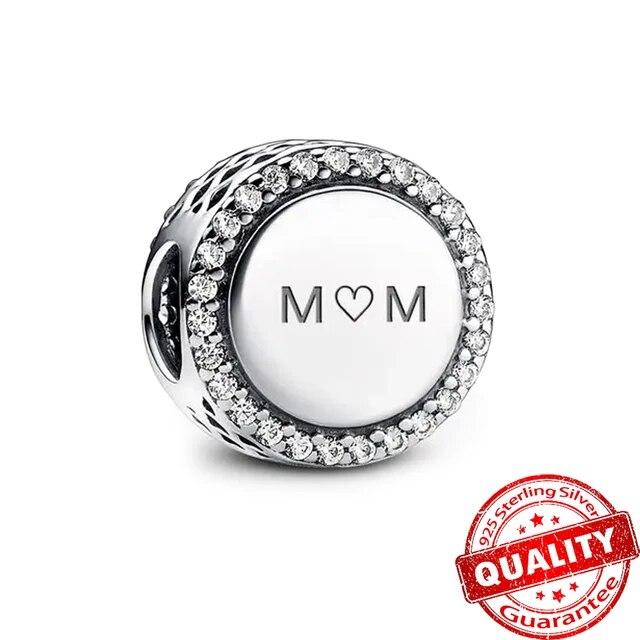 Стерлингового серебра 925 пробы Love You Mom переплетенные бесконечные сердца браслет для женщин ожерелье DIY ювелирные изделия