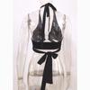 Nightclub Party Women Sexy Halter Hollow Crop Vest Slim Cross Bandage Tank Top