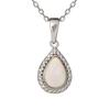 [R5575] - Artisanal Silver Pendant 'Goddess Opal' Silver White (rhodium) - 10x8mm