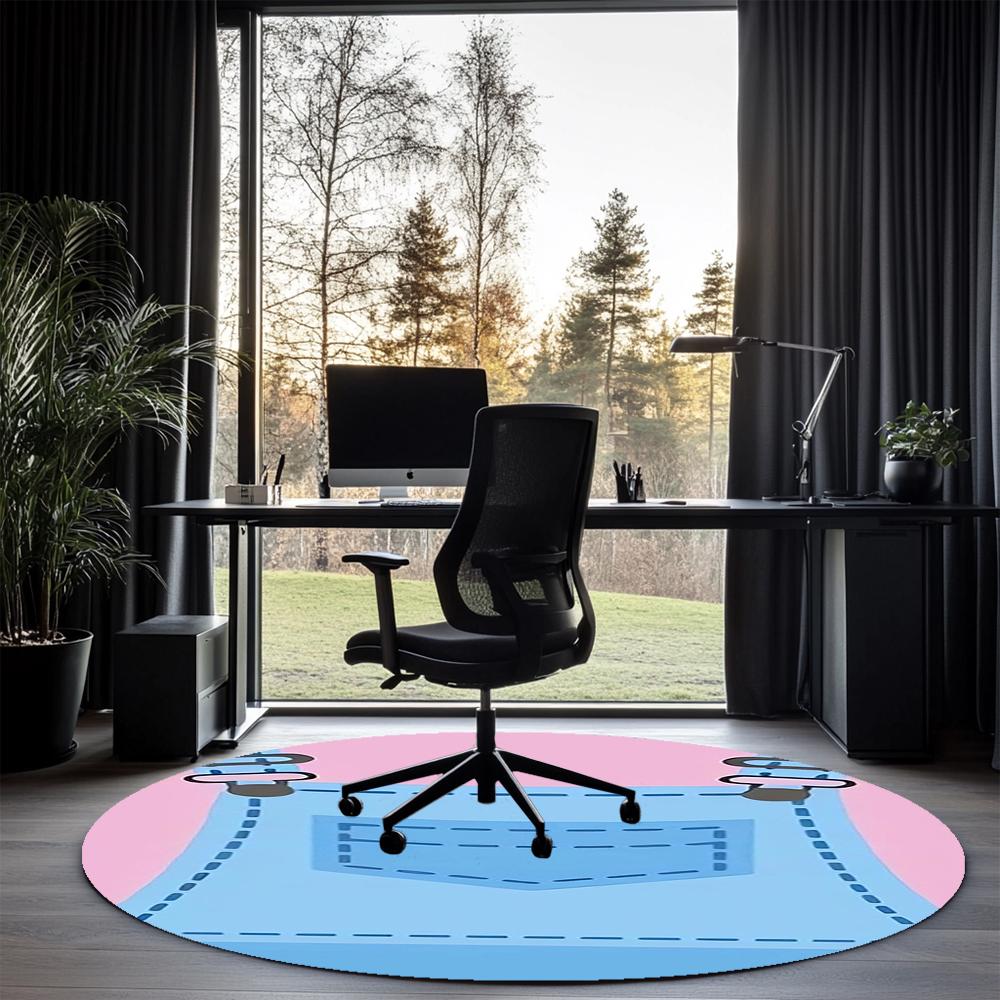 Ms. Rachel Printed Round Rug Carpet Chair Rug Area Rug Entryway Doormats,for Office Chair Living Room Bedroom Kitchen Room.