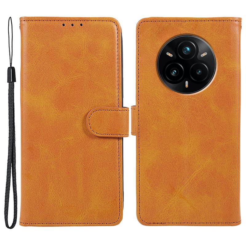 Для Realme 14 Pro+ 5G Чехол PU Кожаный Кошелек Защитная Крышка для Телефона Текстура Теленка