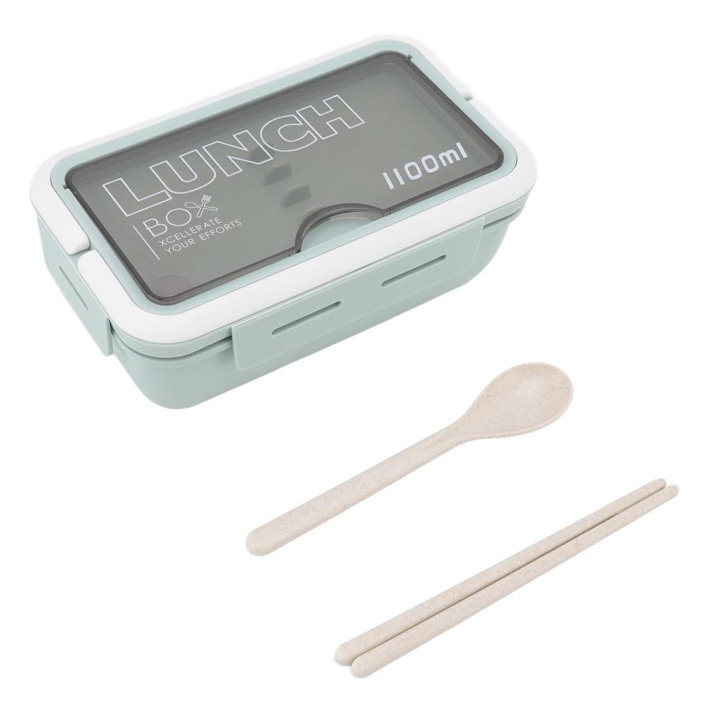 2PCS 1.1L Leakproof Lunch Box 2 Compartment Bento Lunch Box Insulated Lunch Box  For Picnics