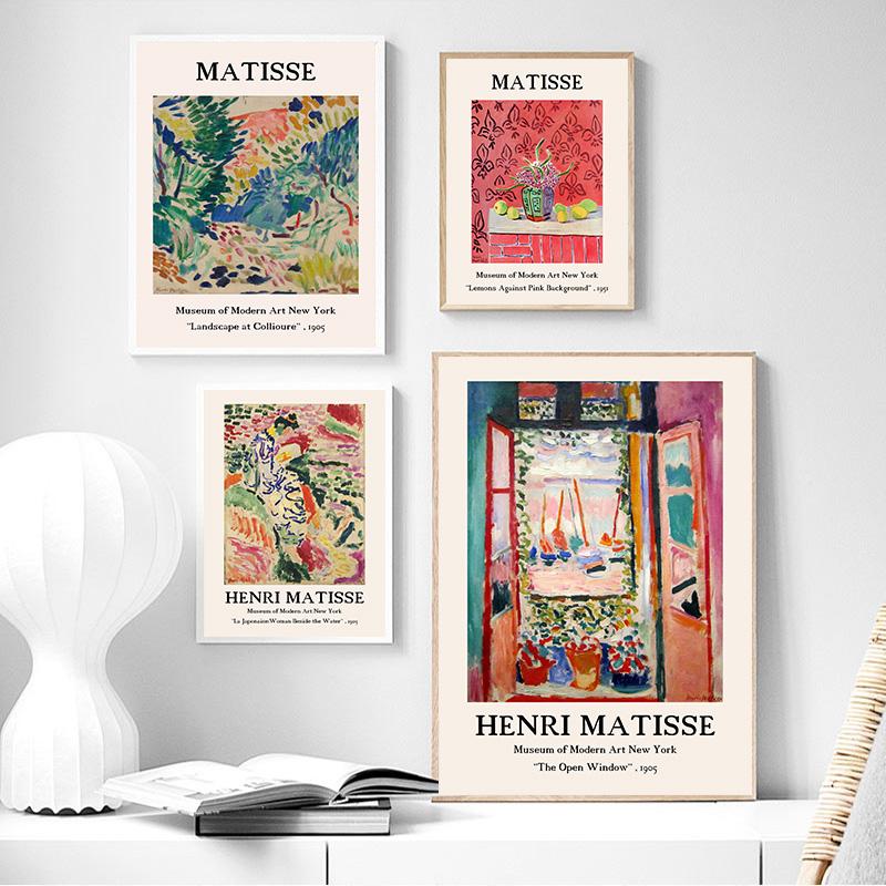 Vintage Henri Matisse Retro Posters Prints Abstract Wall Art Landscape Canvas Painting Gallery Pictures Living Room Home Decor