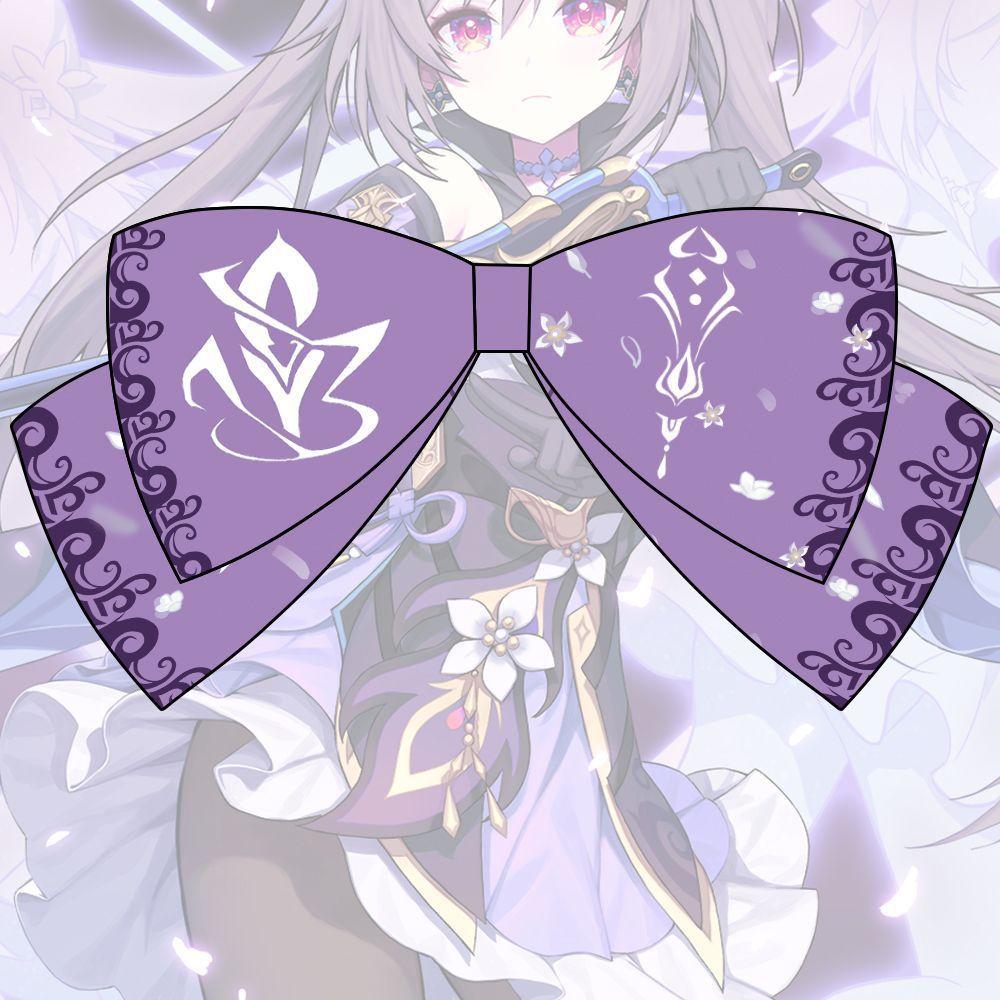 Аниме Genshin Impact Хутао Бант Заколка для волос Аксессуары для волос для девочек Реалистичный и нежный дизайн