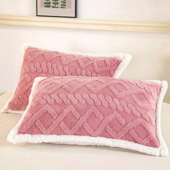 Plush Pillow Cover Winter Warm Pillow Cover Double-Sided Fuzzy Pillowcase Pillow