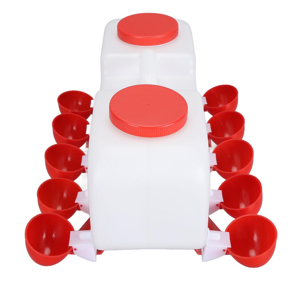 Chicken Waterer 10L Large Capacity Top Fill Poultry Water Feeder with 10 Water Cups for Duck Goose