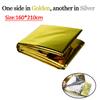 Folding Emergency Blanket Outdoor Survival Rescue First Aid Foil Thermal Blanket Windproof Keep Warm Blankets for Camping Hiking