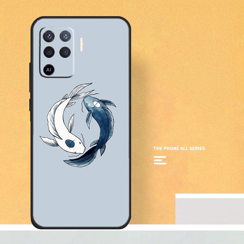 Koi Fish Yin Yang Case For Oppo A74 A94 A54 A15 A17 A57 A6 A5 Pro A16 A76 A96 A40 A60 A80 A18 A38 A58 A78 A98