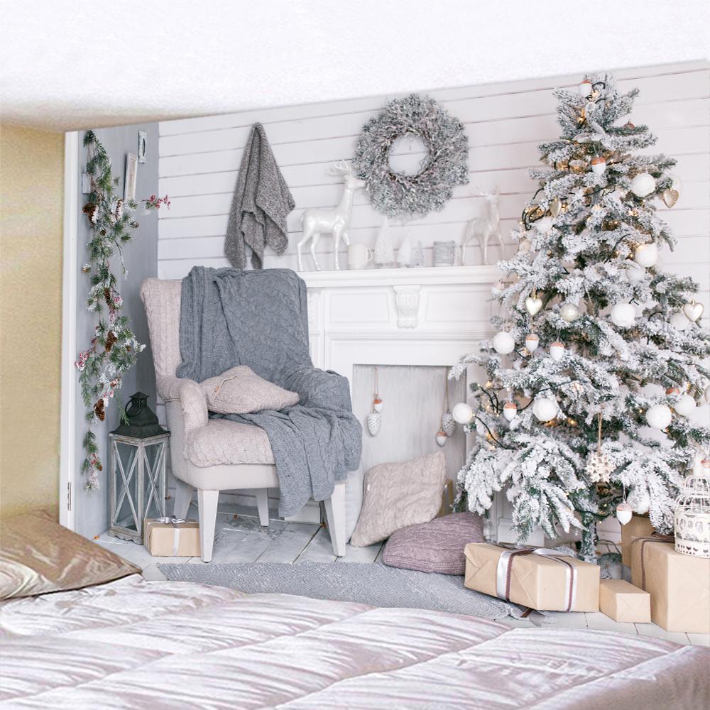 Украшение дома Рождественский гобелен с принтом снега в стиле бохо Спальня Гостиная Настенный декор Фон Ткань Tapeçaria de Natal