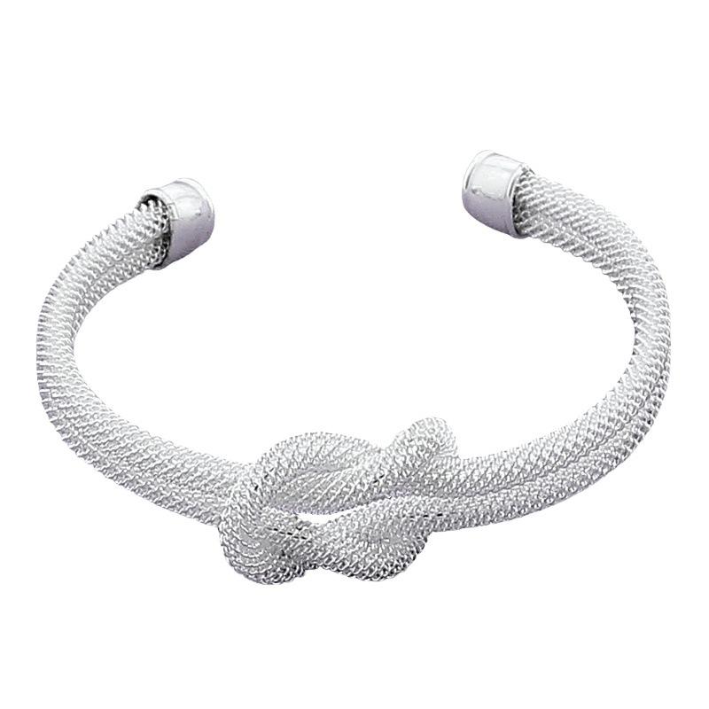 925 Sterling Silver Fashion Versatile Knot Mesh Bracelet Birthday Party Anniversary Gift