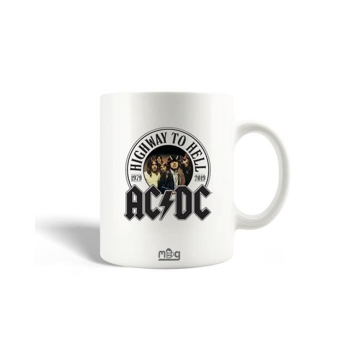 Mug en Céramique - MANIACASE - AC/DC Highway to Hell - 30cl - Compatible lave-vaisselle - Blanc
