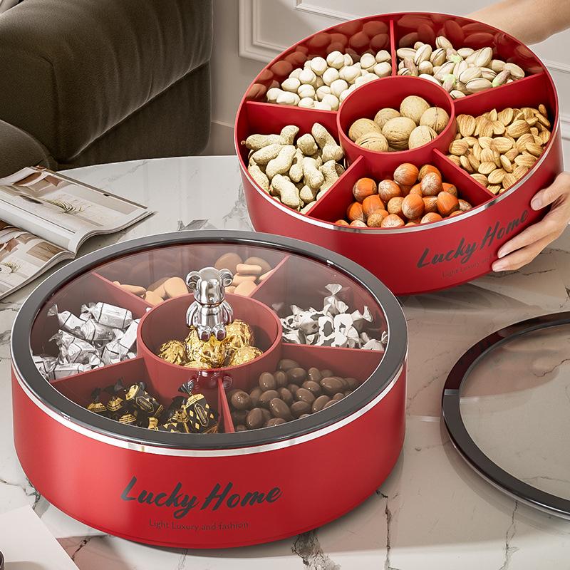 Элегантная ваза для орехов и конфет: Герметичная фруктовая тарелка и коробка для хранения закусок для журнального столика