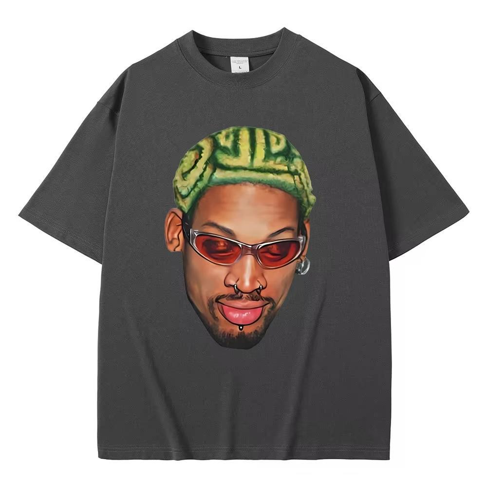 The Worm Dennis Rodunisex Head Graphic Tshirt Male Vintage Oversized Basketball Boys T Shirt Unisexs Hip Hop Fashion Street TShirts