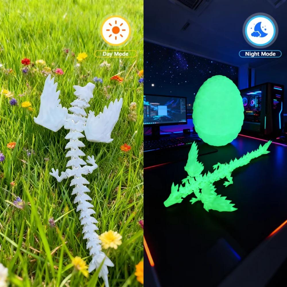 3D-печатный дракон, фигурки драконов с разноцветными драгоценными камнями, подвижные суставы, вращающиеся сочленения, поделки драконов, настольная западная фигурка