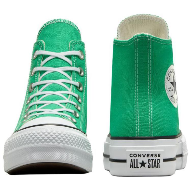 Converse Кеды Chuck Taylor All Star Lift Устойчивые к истиранию Высокие холщовые Женские Зеленые Белые A09393C