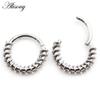 Alisouy 1PC Stainless Steel Twist Wire Round Hinged Clicker Nose Septum Rings Hoop Cartilage Ear Earrings Body Piercing Jewelry