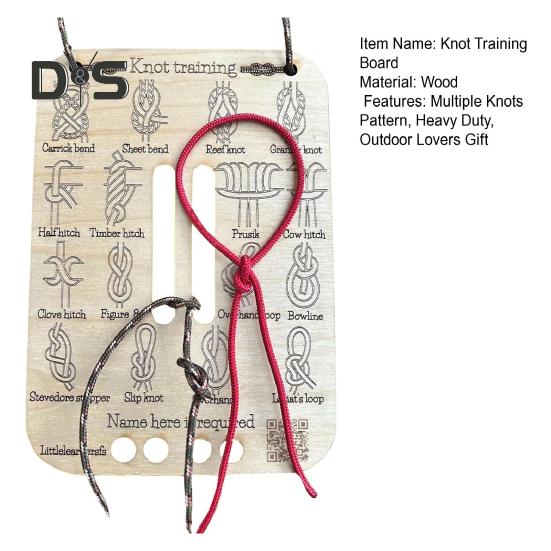 Доска для обучения вязанию узлов, 16 узлов, деревянная доска для начинающих, рифы, квадратные узлы, практическое обучение, подарок любителям кемпинга на открытом воздухе