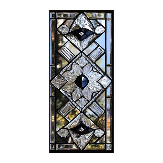 Geometric Window Film Rhombus Pattern Privacy Film Stained Glass Art Static Cling Sun Blocking Decal for Home Office Windows Glass Doors