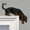 Handcrafted Wooden Dog Dachshund Door Topper, Cute Sign, Rustic Wall Art Decor Entryway Ornament for Front Porch, Indoor Outdoor Accent, Gift