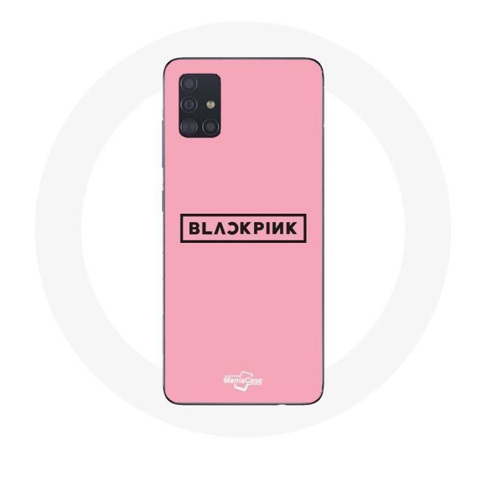 Чехол для Samsung Galaxy A51 Blackpink Логотип группы K-pop на розовом фоне