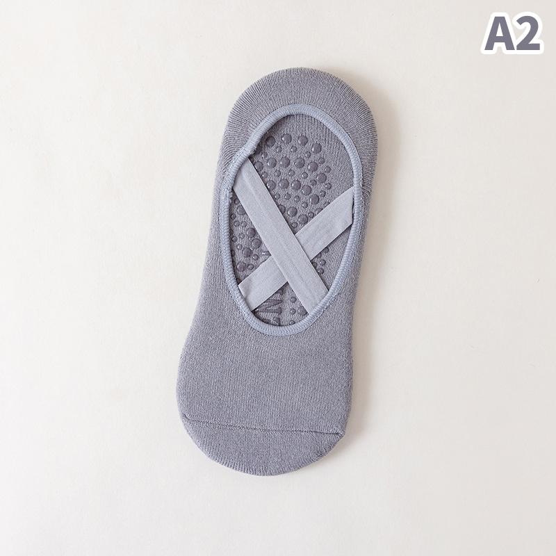 Women Breathable Towel Bottom Yoga Socks Silicone Non-Slip Bandage Pilates Sock Ladies Ballet Dance Fitness Workout Cotton Socks