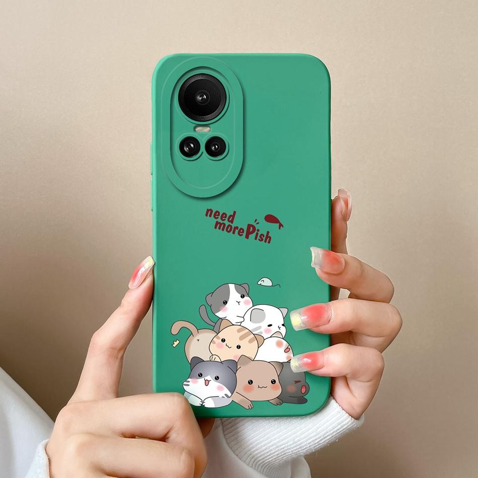 Чехол для телефона Oppo Reno 10 Pro 5G, мягкий жидкий силикон, защитный чехол для камеры, противоскользящая задняя крышка, бампер для Oppo Reno10Pro