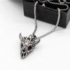Гексаграмма Голова Быка Кран Титановая Сталь Подвеска Модный Мужской и Женский Ретро Темный Череп Ожерелье Цепочка для Свитера