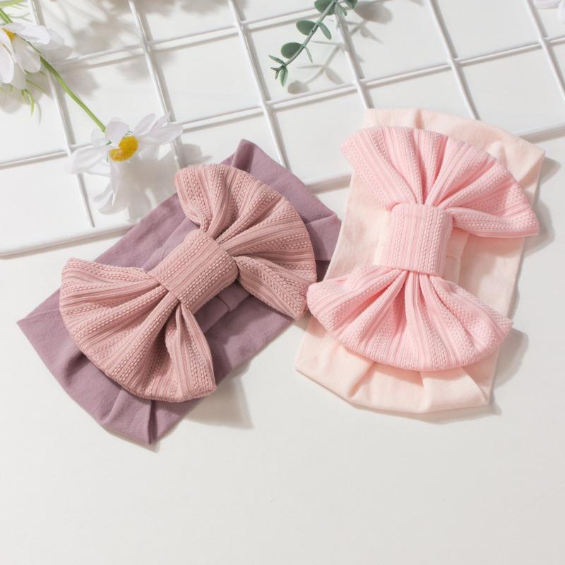 New children's headband, cute solid color bow baby headscarf, thin and comfortable children's hair accessories