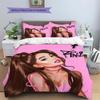 Ariana Grande Pattern Bedding,Quilt Set Quilt Cover Pillowcase Home Birthday Gift(1 * duvet cover + 2 * pillowcase, without core)