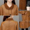 Winter Women's Leather Fashion Fur Coat Lamb Fur Coat Plus Velvet Thickening Medium Long Large Size Leather Coat