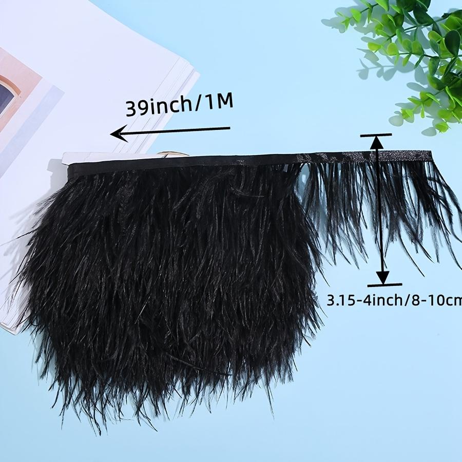 1Meter Real Pink Ostrich Feather Fringe 8-10CM Fluffy Feather Tassel Trim for Clothing Sewing DIY Dress Decoration Accessories