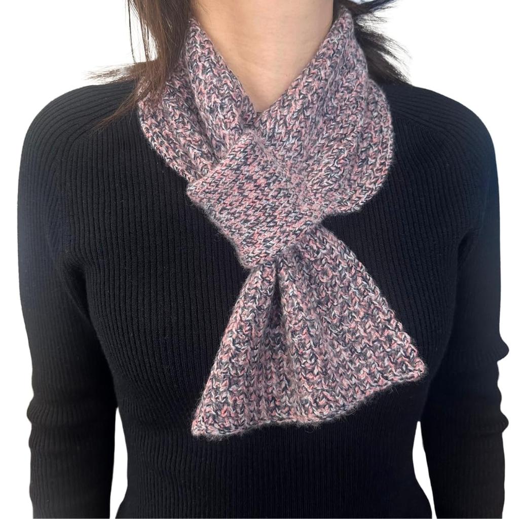 Cashmere Mini Insert Scarf for Men and Lightweight Waffle Gift Air Fluffy I.P.P. 100% Scarf, Women, Knit, 3-Color Mix, Idea, I.P.P. (Purple)