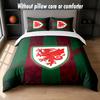 Wales Rugby Design Bed Bedding Set 1 Duvet Cover + 2 Pillowcases Soft Breathable Household Bed Linens