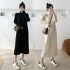High-Neck Knitted Dress for Women, Autumn/Winter 2024 - Medium-Length Elegant Over-Knee Sweater Skirt