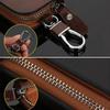 AJFJ2 Leather Citroën Key Fob Holder Car Key Case Protector for DS C3 C4 C5 Picasso Models - Premium Business Gift (Black/Brown)