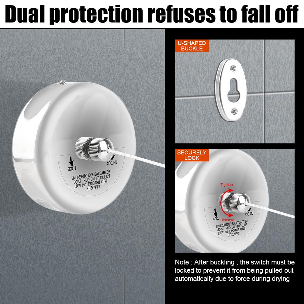 Портативные выдвижные бельевые веревки Сушилка для одежды Органайзер Стойка для сушки одежды из нержавеющей стали Веревка Вешалка для белья Домашнее хранение