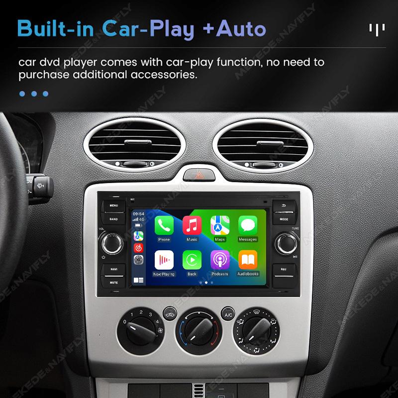 7'' 2Din Android Car Radio Carplay For Ford Focus 2007 Mondeo S-max C-max Kuga Galaxy Fiesta Transit Fusion Connect Video Player