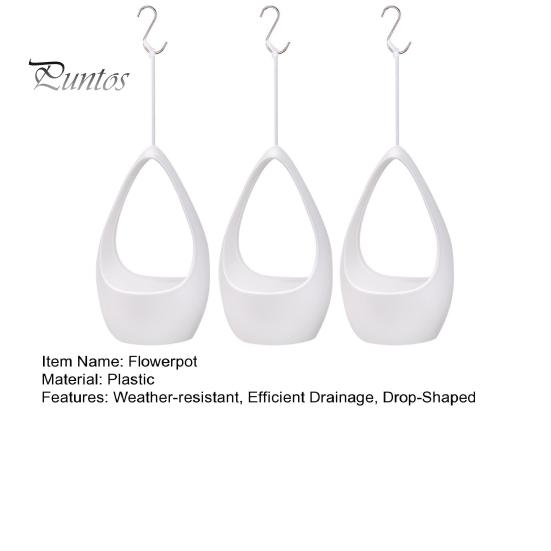 Подвесной цветочный горшок в форме капли с дренажным отверстием, подвесная корзина для растений с металлическим крючком для внутреннего и наружного декора сада