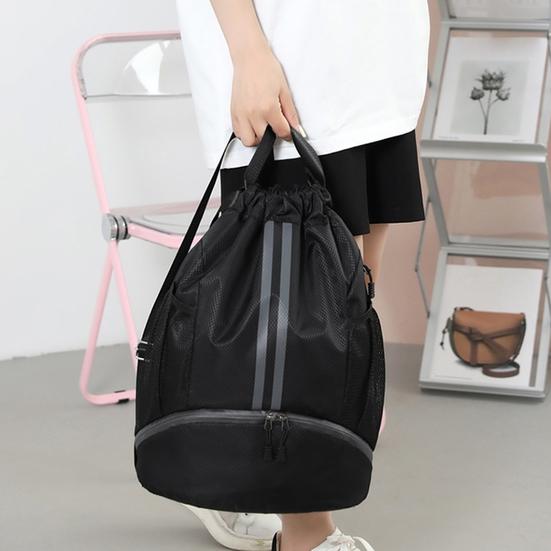 Спортивная сумка для спортзала с шнурком Футбольная сумка большой вместимости Регулируемый спортивный рюкзак с отделением для мячей Водонепроницаемая спортивная сумка из ткани Оксфорд