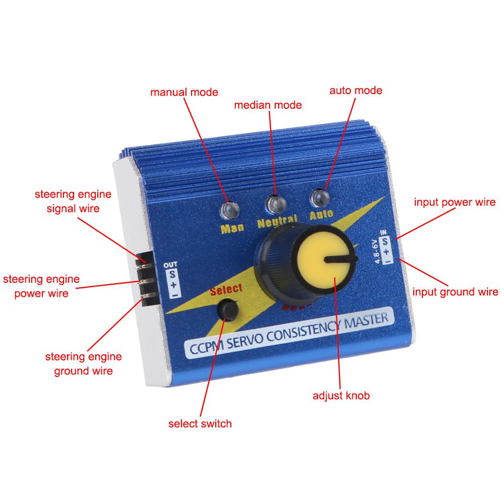 Алюминиевый сплав Многофункциональный 4.8-6V CCPM Servo Consistency Master RC Servo Tester RC Motor Test Meter ESC Checker