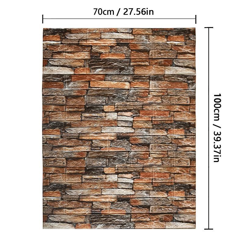Wallpaper Home Brick Foam Panels 3D Wall Stickers Self-adhesive DIY Embossed Stone Wallpaper Home Decor Living Room Kitchen