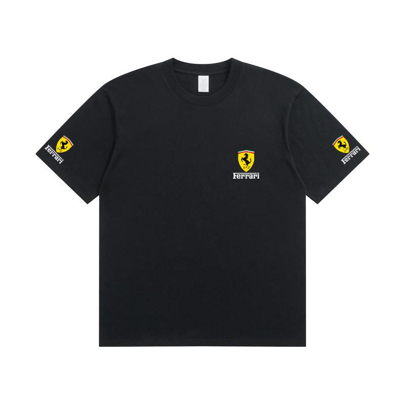 Парные Оверсайз Футболки Ferrari F1 Racing Классический Принт Короткий Рукав Мотоспорт Повседневная Уличная Одежда