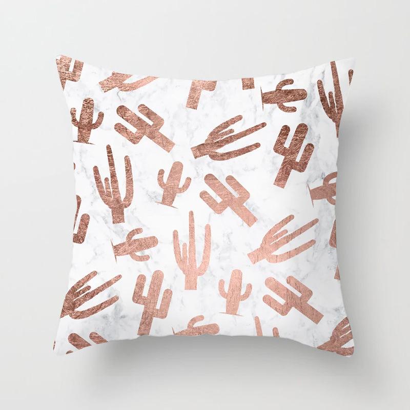 Popular Pink Marble Geometric Series Pillowcases, Home Fabric Sofa Cushion Covers