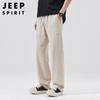 JEEP SPIRIT Мужские повседневные брюки прямого кроя из смеси льда и льна