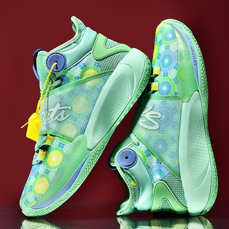 2024 new men's and women's same basketball shoes friction sound breathable non-slip middle help actual sports basketball shoes