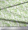 Soimoi Poly Crepe Fabric Butterfly & Peony Floral Printed Craft Fabric by the metre 42 Inch