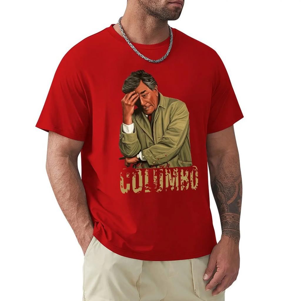 Футболка Columbo Retro Peter Falk Футболка Harajuku с коротким рукавом Футболка с графикой из 100% хлопка