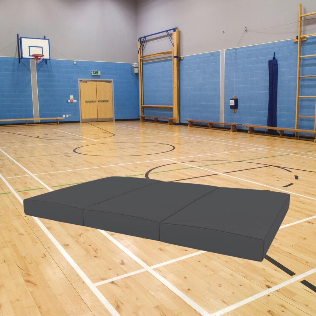 Gymnastic mattress Kids 150x50x5 cm three-piece - graphite